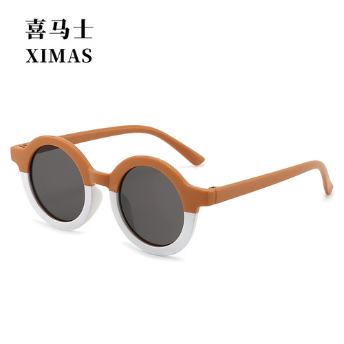 Children's cute kids sanding plastic PC glasses, new baby decorative sunglasses, trendy kids macaron sunglasses