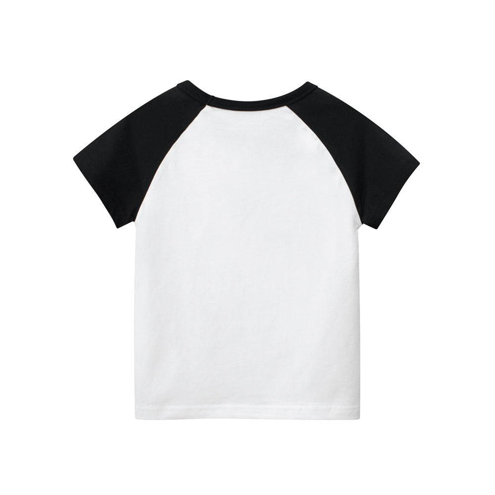 27kids ropa para niños coreanos 2025 verano nuevo estilo camiseta para niños de manga corta ropa de bebé para niños pequeños y medianos