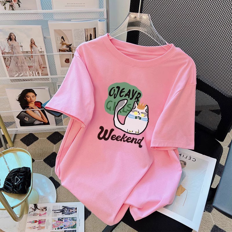 纯棉白色短袖t恤女夏季新款欧货大码上衣宽松显瘦体恤ins|undefined