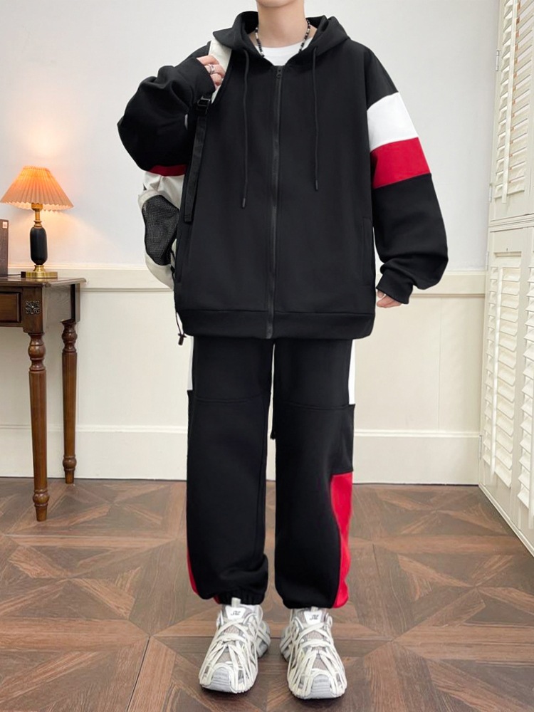 Trajes deportivos casuales juveniles primavera y otoño nuevos chaquetas encapuchadas de estilo masculino con ropa guapo