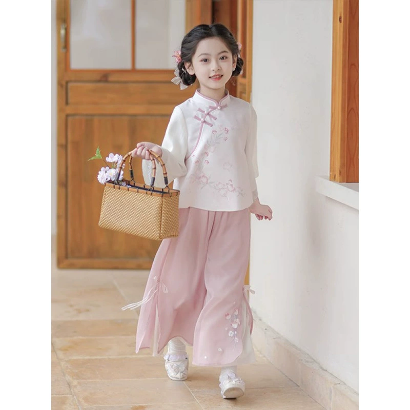 Детский костюм в стиле Тан, Вьетнамский стиль, весна 2025 года, для девочек