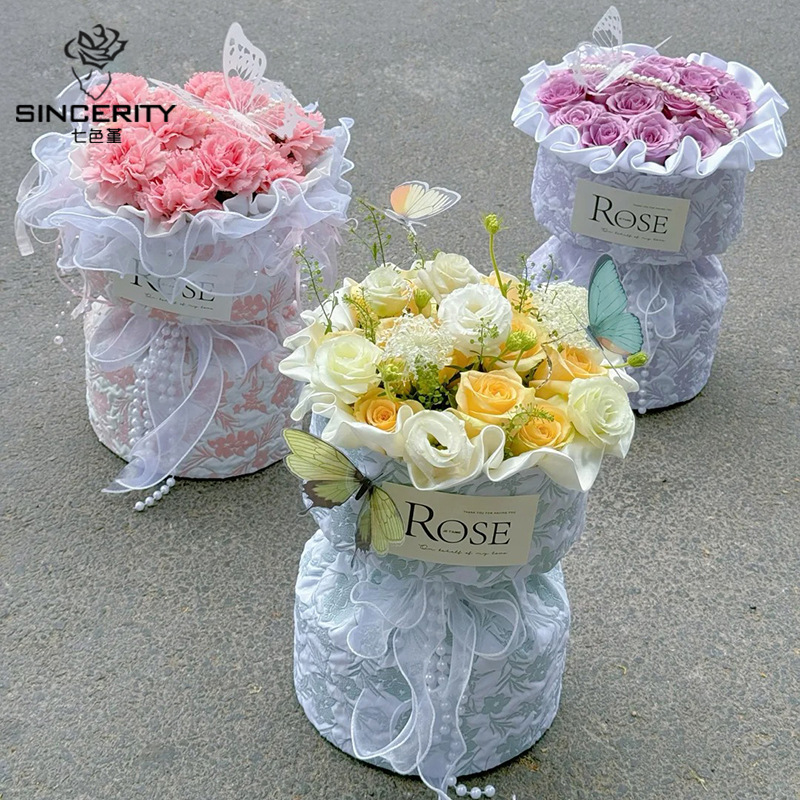 Siete colores cordier burbujas mágicas pequeñas fragancias tela de viento envoltura flor de papel ramo de flores materiales de embalaje de regalos floral papel de embalaje de flores