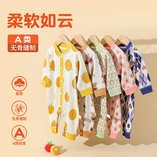 Baby romper baby jumpsuit spring and autumn romper men's and women's knitted long-sleeved boneless warm baby clothes coat