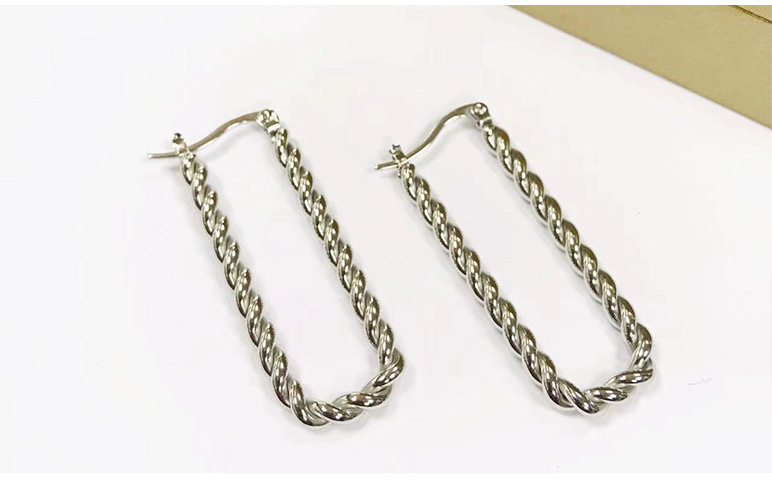 1 Pair Lady Square Plating Stainless Steel Earrings display picture 1