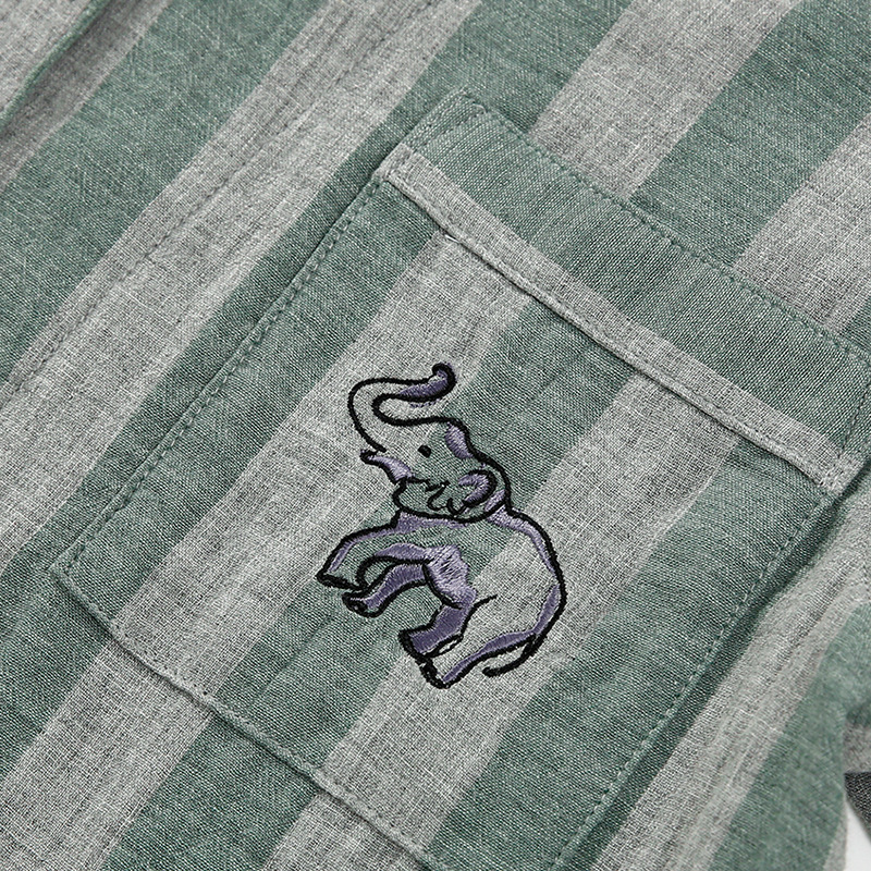 日本式無印ルームウェア良品二重糸ルームウェアパジャマ綿メンズ女性用快適縦縞セット