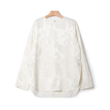 国风新中式上衣女装精致刺绣提花圆领盘扣衬衫长袖真丝长袖衬衫