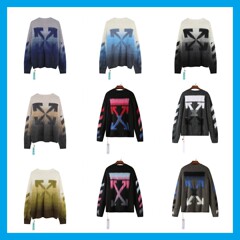 卸売り経典offセーターのロングコートow潮牌グラデーション矢印馬海毛ニットセーターの毛糸カップル服