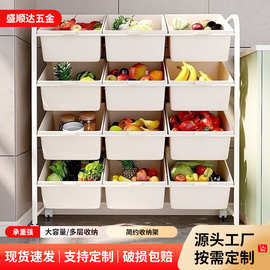 厨房置物架可移动家用零食收纳小推车水果蔬菜落地多用途收纳架
