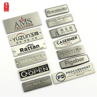 茶小二服装方形手缝牌锌合金标签字母铭牌logo手缝牌服饰鞋帽配件