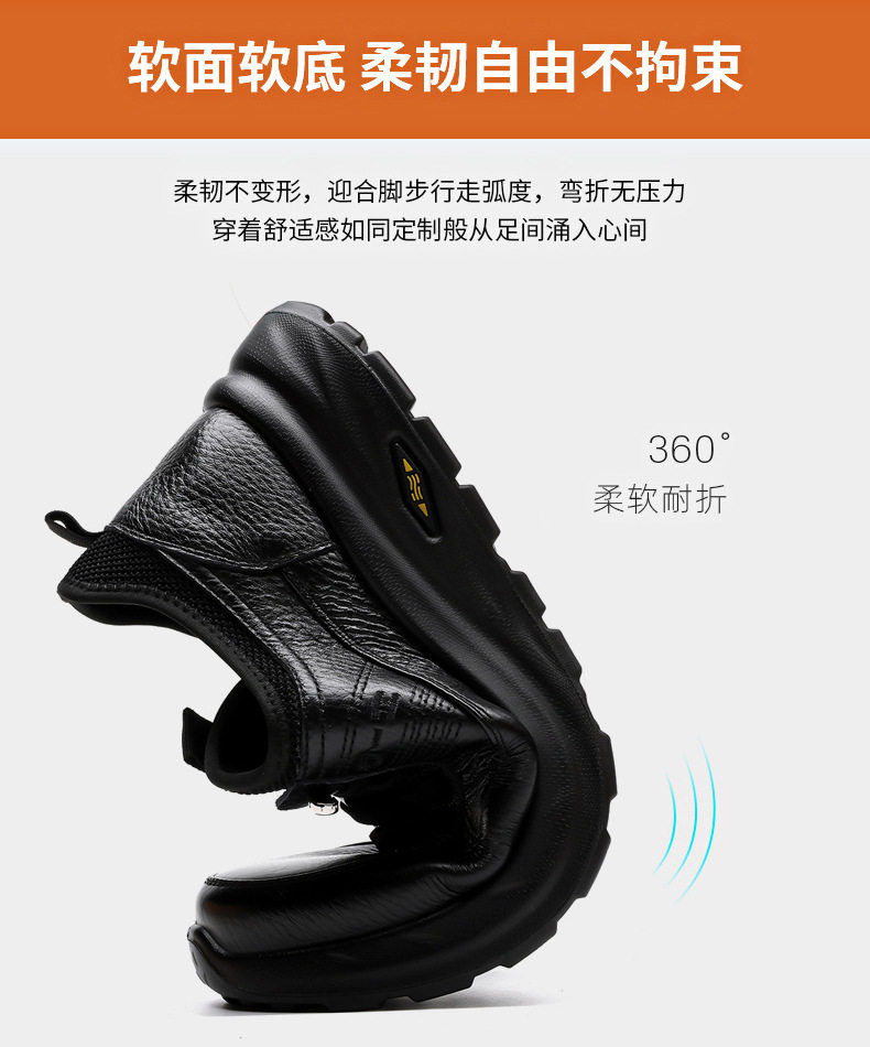 Giày lười nam da bò mũi tròn đế mềm chống trượt, giày da nam kiểu slip-on nhẹ thoáng khí — DT1805 Đen chi tiết 8