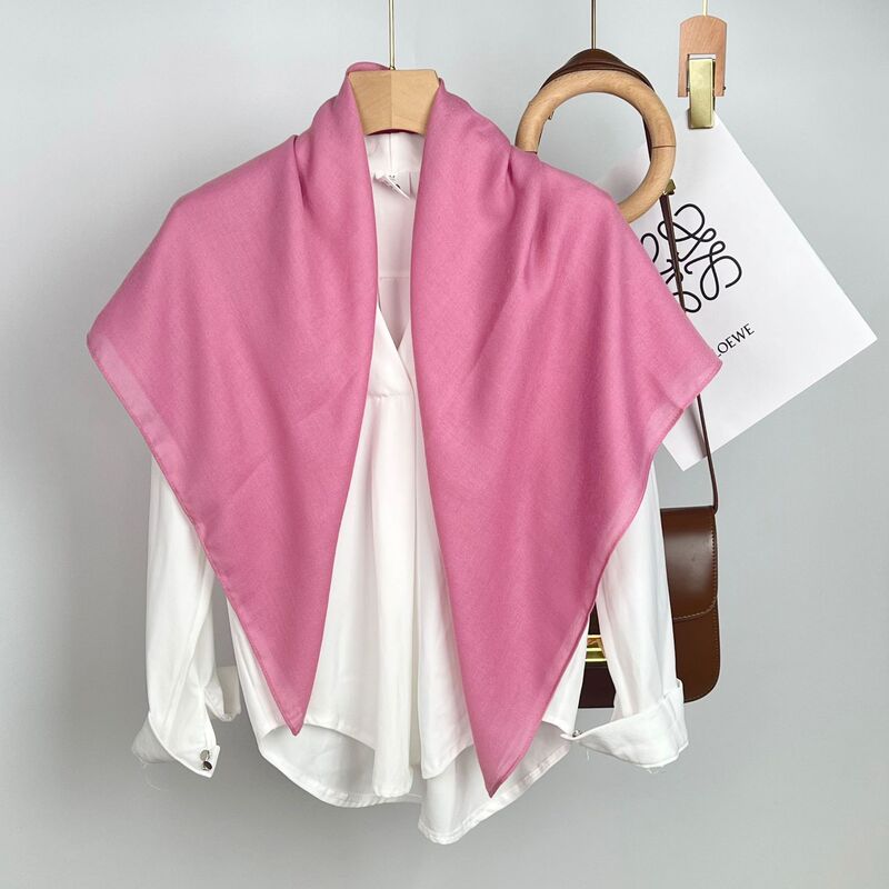 Cross-border supply solid color 90 square scarf women ins style monochrome casual bag turban sunscreen shawl decorative scarf wholesale