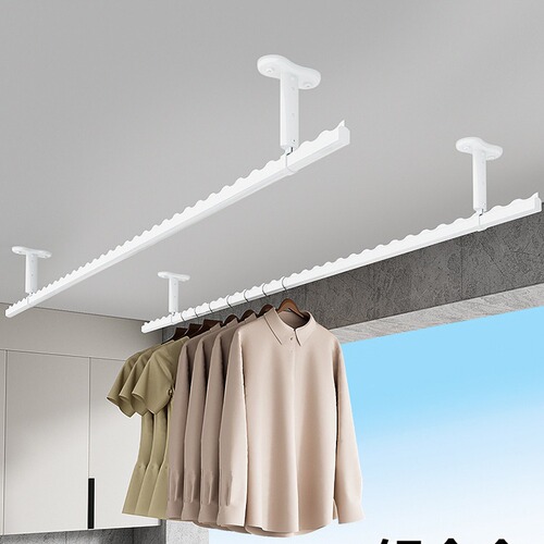 Balcony Clothes Rack Household Top-Mounted Fixed Clothes Drying Rack with Holes Cooling Clothes Rack Aluminum Alloy Indoor Clothes Hanger