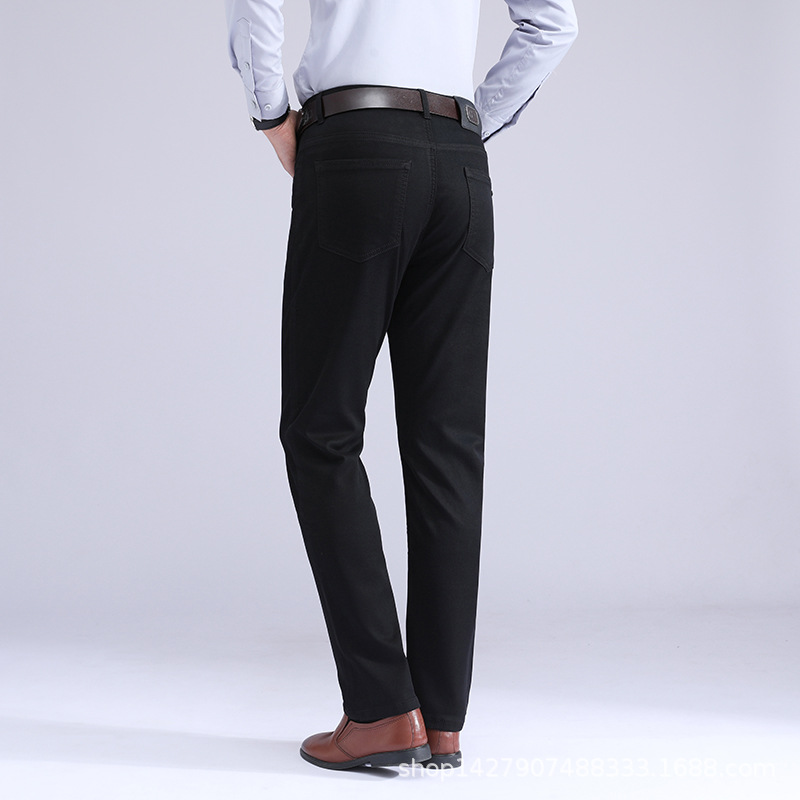 牛仔裤男加长版纯黑色