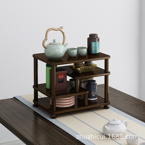 Desktop solid wood Chinese Bogu rack tea rack small storage rack decoration ornaments teacup teapot display rack