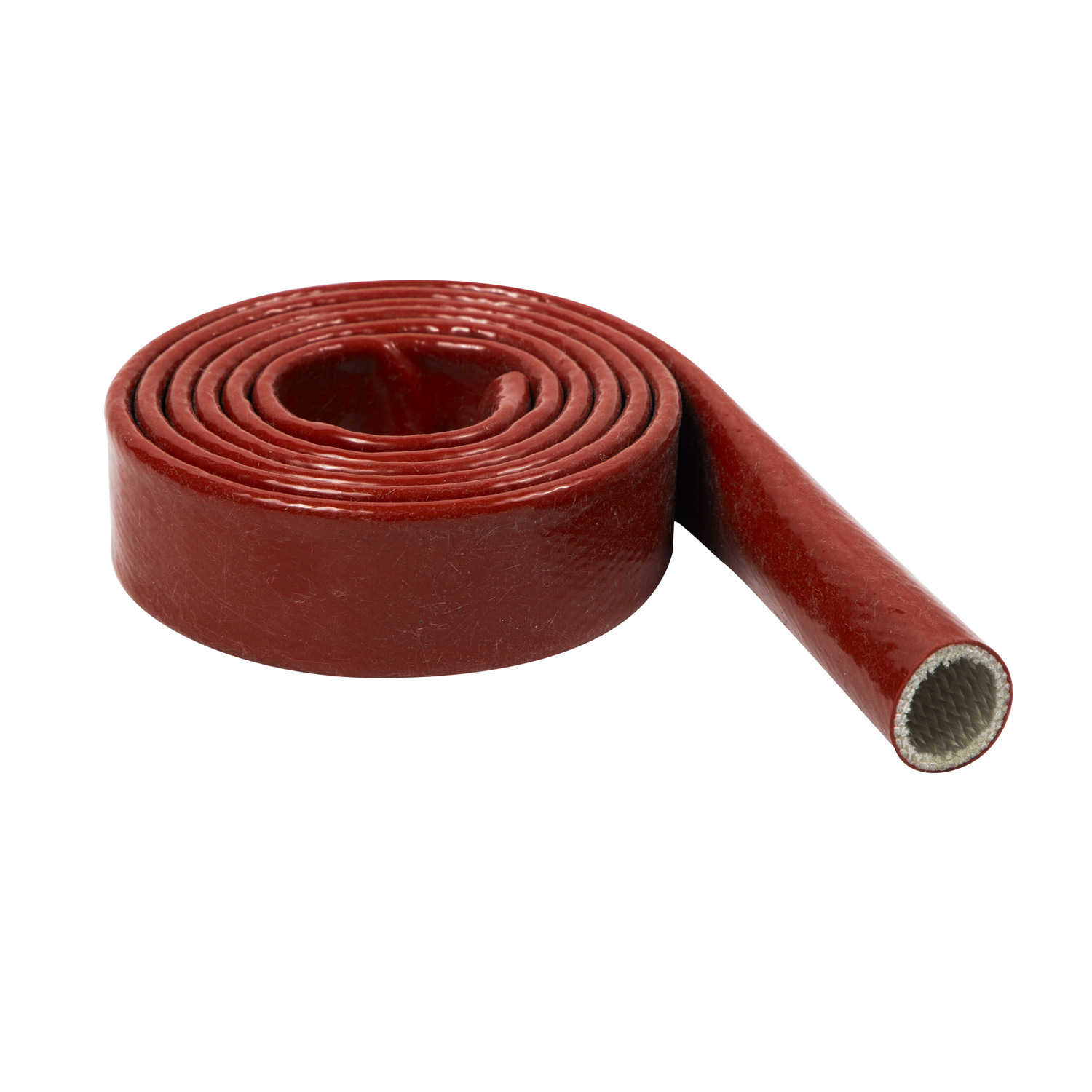 玻璃纤维纱线编织涂覆硅胶防火套管耐高温绝缘套管防火护套管工厂