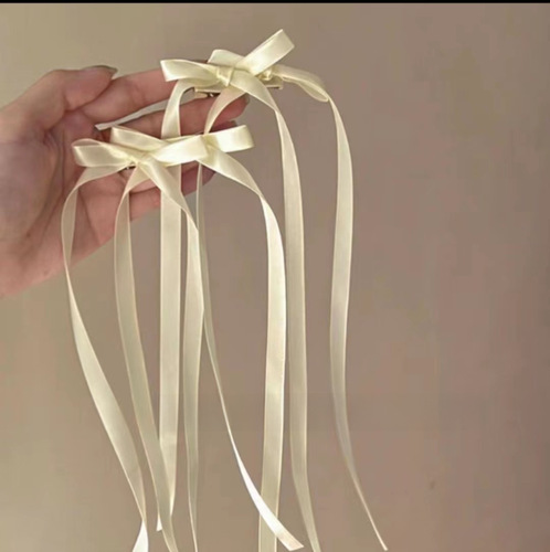 Butterfly knot braided hair ribbon hair tie double ponytail streamer hair accessory sweet hair clip women hair tie hair pin duckbill clip