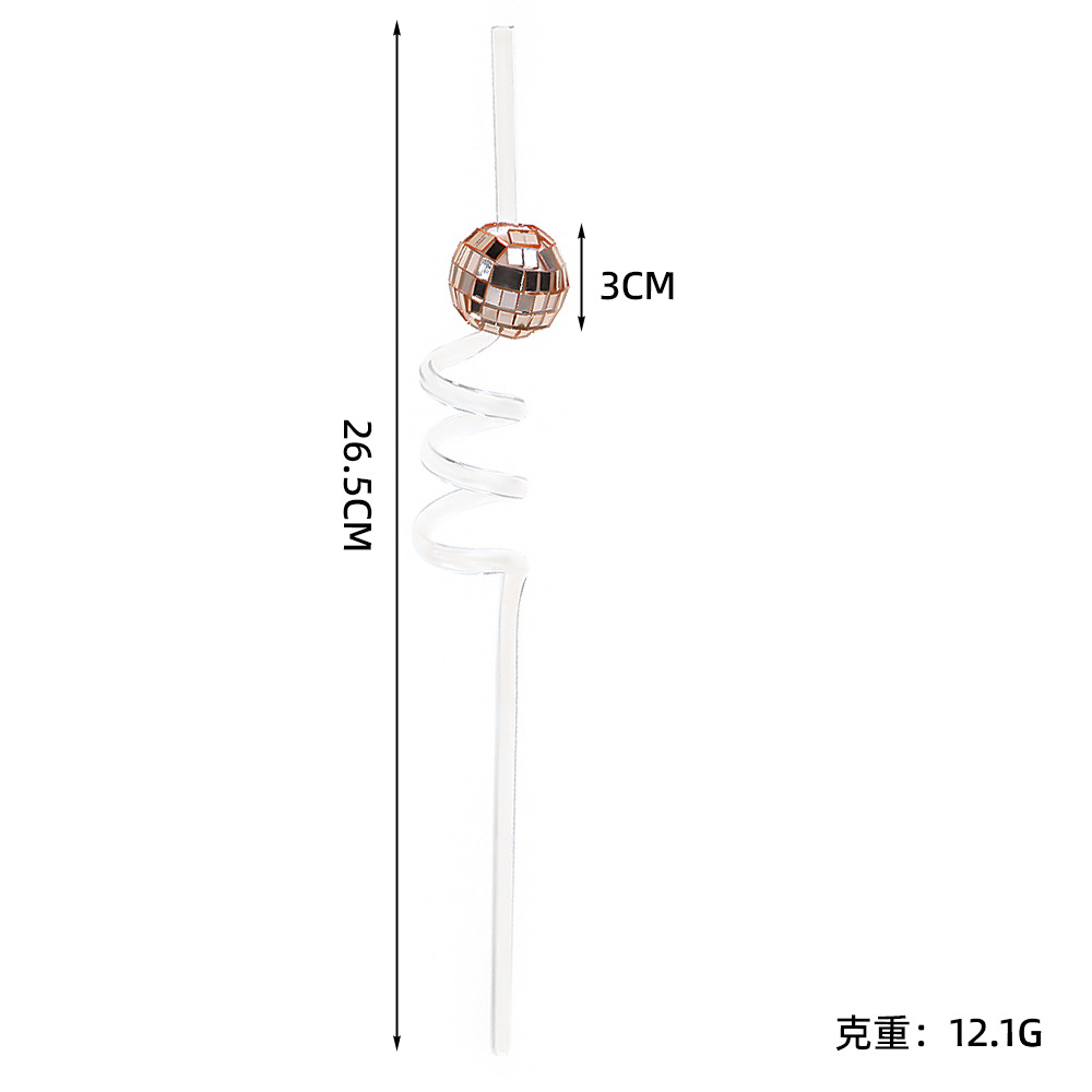 Venta caliente transfronteriza paja de bola de espejo imagen principal creativa fiesta disco bola paja decoración de fiesta de cumpleaños de Navidad