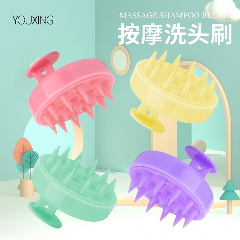 Factory Silicone Hair Brush Scalp Massage Gentle Shampoo Brush Head Cleaning Home Shower Comb Hair Tool
