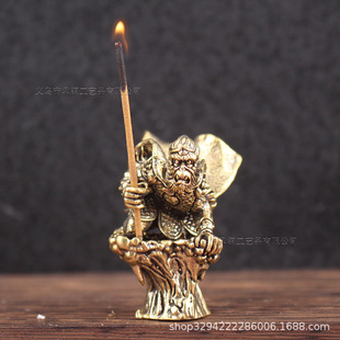 Vintage Brass Monkey King Fragrant Insert Living Room Study Ornaments Desktop Desk Tea Table Decorations