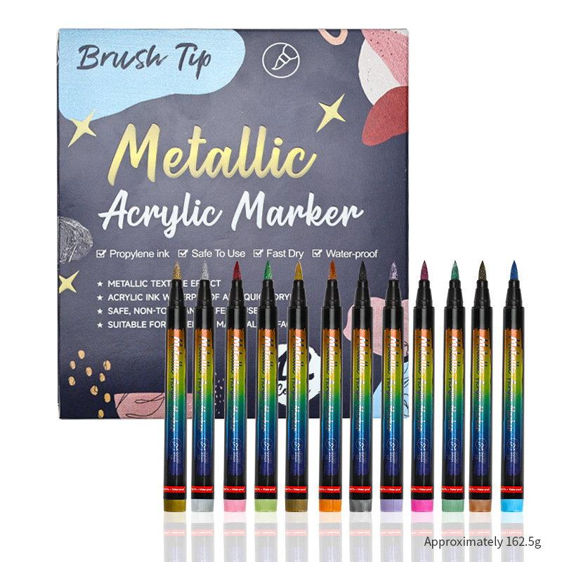 Pintura de uñas pluma de graffiti pluma de fibra cabeza marcador pluma de alta elástico suave punta de la pluma color pintado a mano punto flor gancho línea DIY