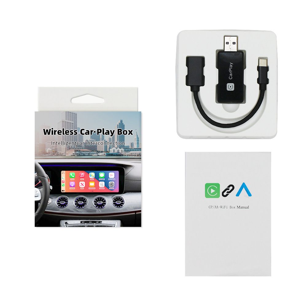 Cross-Border Hot-Selling USB Original Car Wired to Wireless Carplay & Android Auto Two-In-One Carplay Box