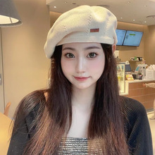 秋冬新款帽子女韩版百搭蓓蕾帽显脸小画家帽女透气黑色贝雷帽批发
