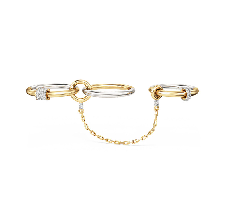 S925 Sterling Silver Diamond Ring Set Luxury Two Tone Jewelry_voghion.com
