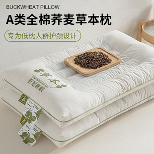 Class a Cotton Buckwheat Shell Pillow Cervical Spine Support Sleep Single Student Dormitory Adult Home Pair Whole Head