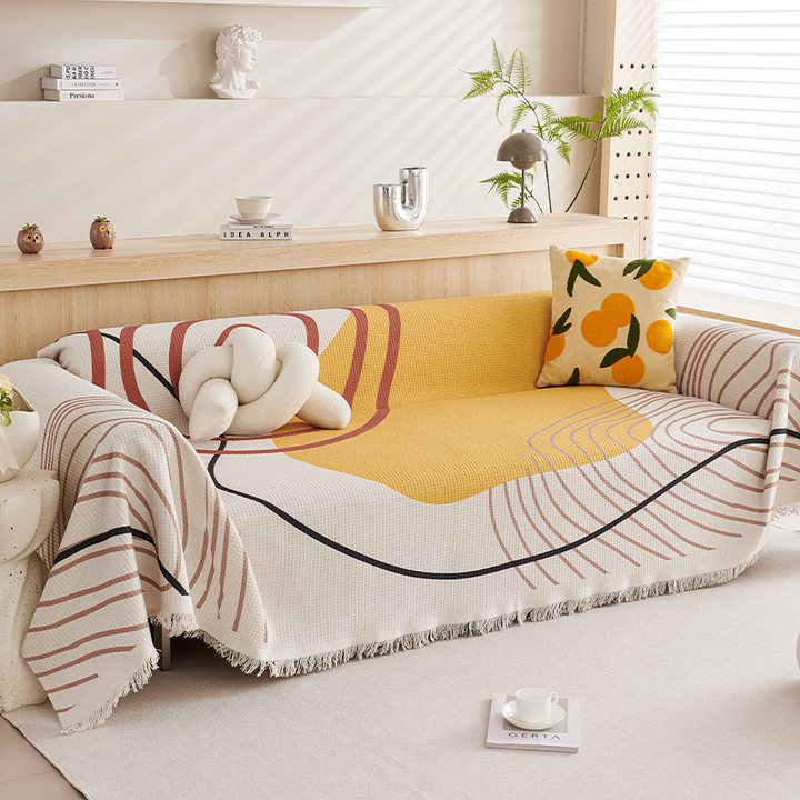 ins simple toalla de sofá cuatro estaciones todo incluido en una pieza de sofá cubierta Waffle impresa cubierta de sofá