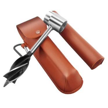 Открытый Многофункциональный выживания бурения бит натуральная кожа Деревообработка ручной работы дрель палку дрель ручной спиральное сверло ручной август