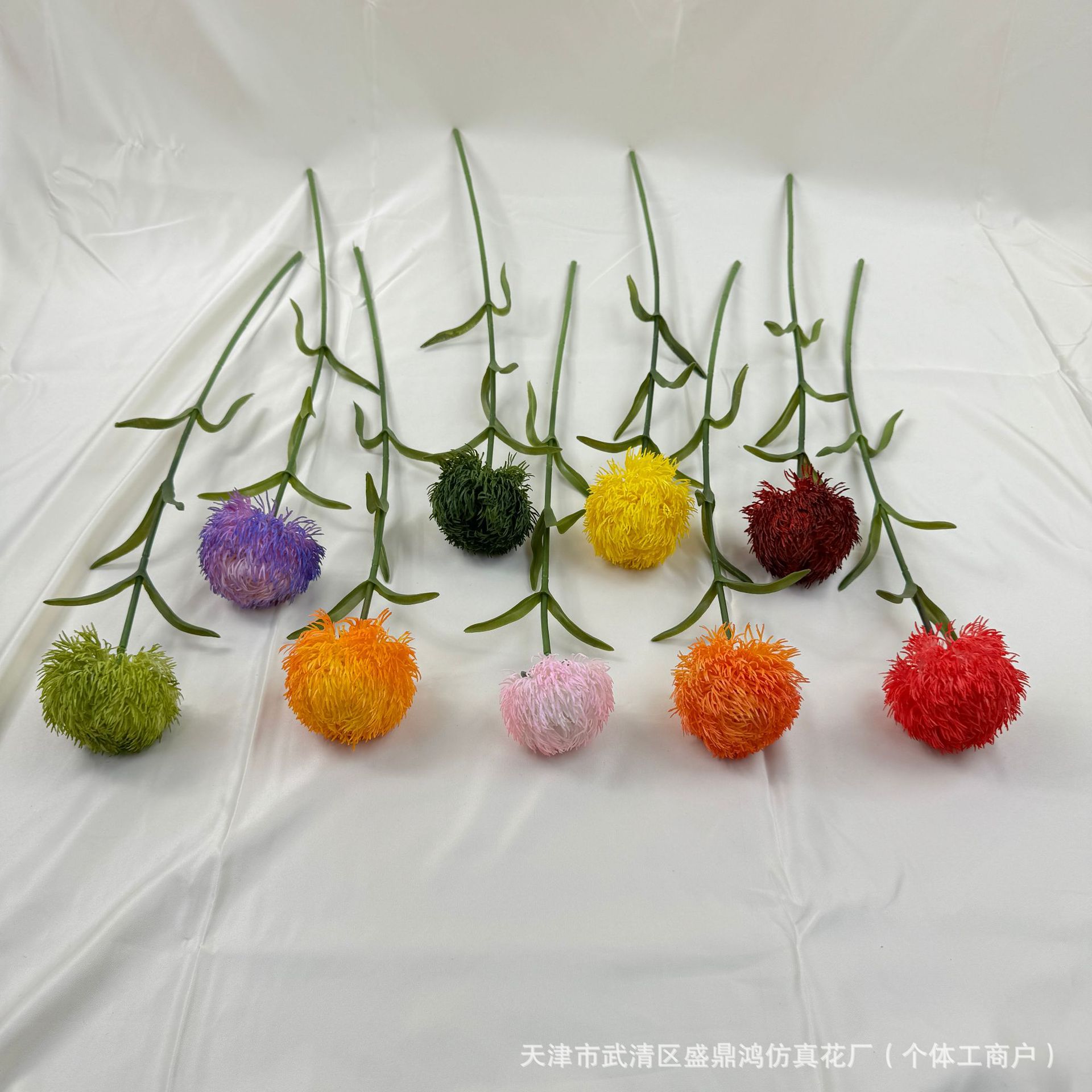 인공 꽃 녹색 식물 재고 지금 만든 Dianthus 색상 부드러운 고무 녹색 머리 공 모리 웨딩 꽃 배열 웨딩 가짜 꽃