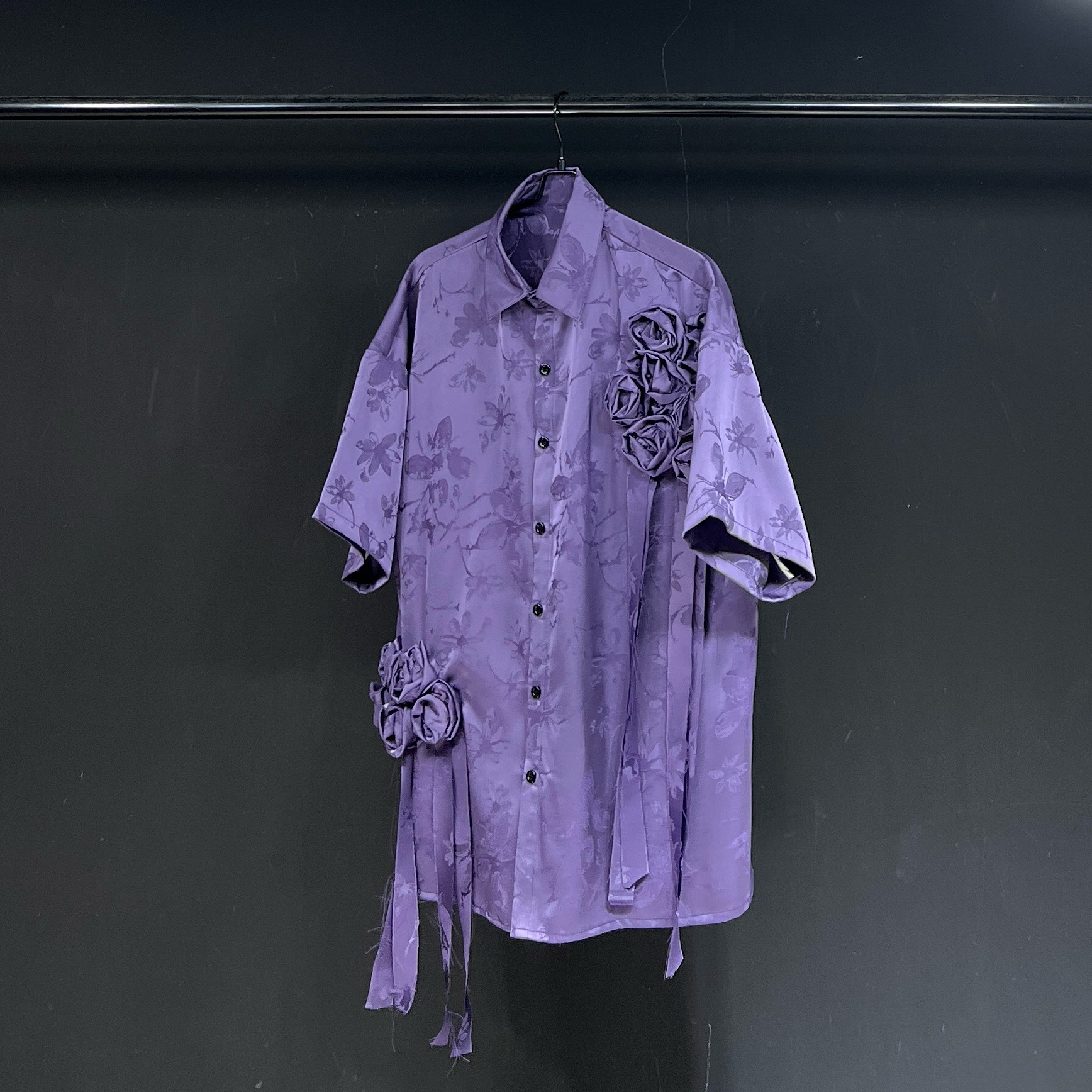 Men's Summer Short Sleeve Shirt, Loose Fit Casual Button Down Shirt With Unique Design, Trendy Oversized Poplin Shirt_viptrois.com