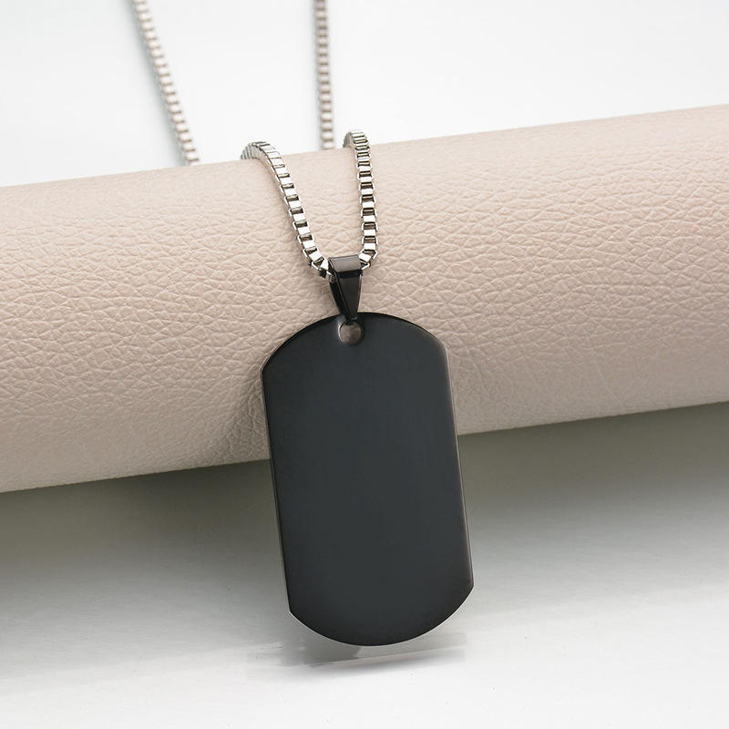 Simple Style Dog Tags Titanium Steel Men's Pendant Necklace Men Pendant Necklaces display picture 5