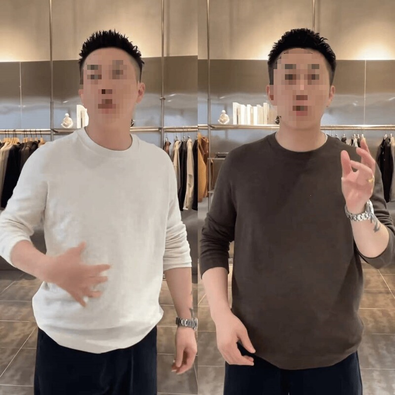 Autumn new collection: men's loose-fit, versatile, comfortable, and casual long-sleeved T-shirt with a round neck, made from pure Lyocell fabric