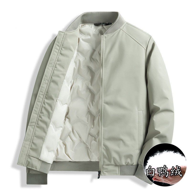 Young and Middle-aged Baseball Collar Down Jacket Men's Winter Warm Cold-proof High-end Business Casual Baseball Jacket Jacket