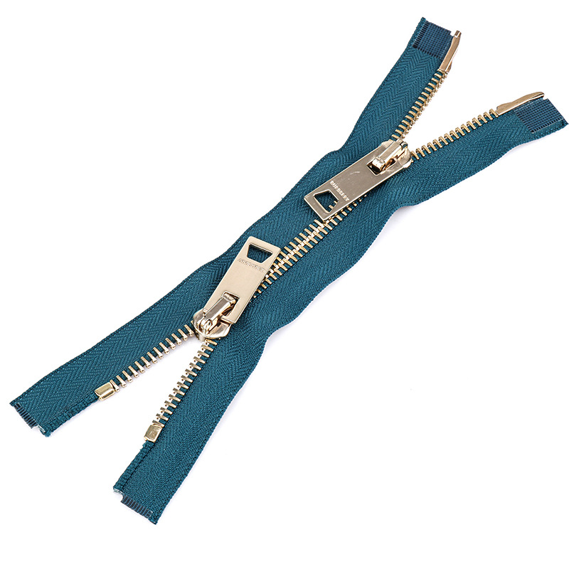 工厂批发3#5#8#10#15#双开尾金色欧款牙金属拉链拉锁双拉头拉链