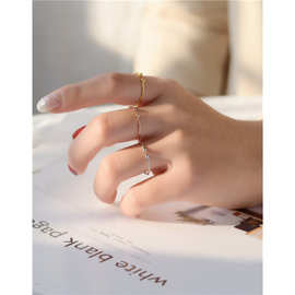 源头工厂s925纯银网红银珠戒指女气质光珠手指环开口关节戒指批发