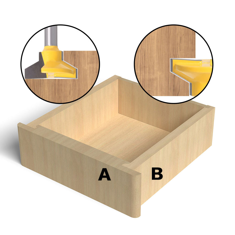 1/4柄 6.35MM6mm 修边机雕刻机斜齿屉锁刀抽屉连接刀具木工用铣刀