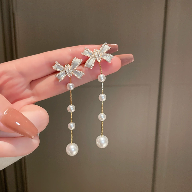 Asymmetrical Pearl Earrings, Silver 925 Posts, Universal Studs — Simple Elegant Design