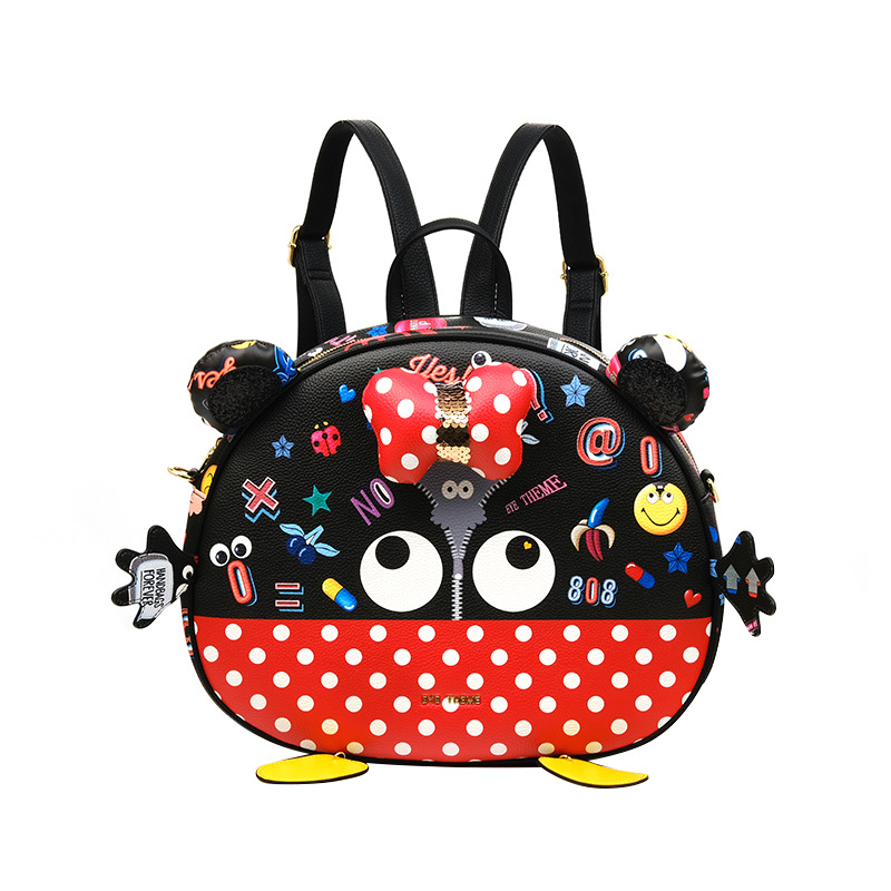 Mujeres de gran capacidad de banca encantadora cartoon zipper lichi mochila multipropósito 2677 - 1 #