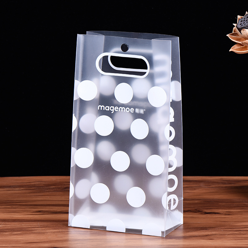 小清新透明pp手提袋塑料购物pp包装袋按扣伴手礼礼品pp袋定 制