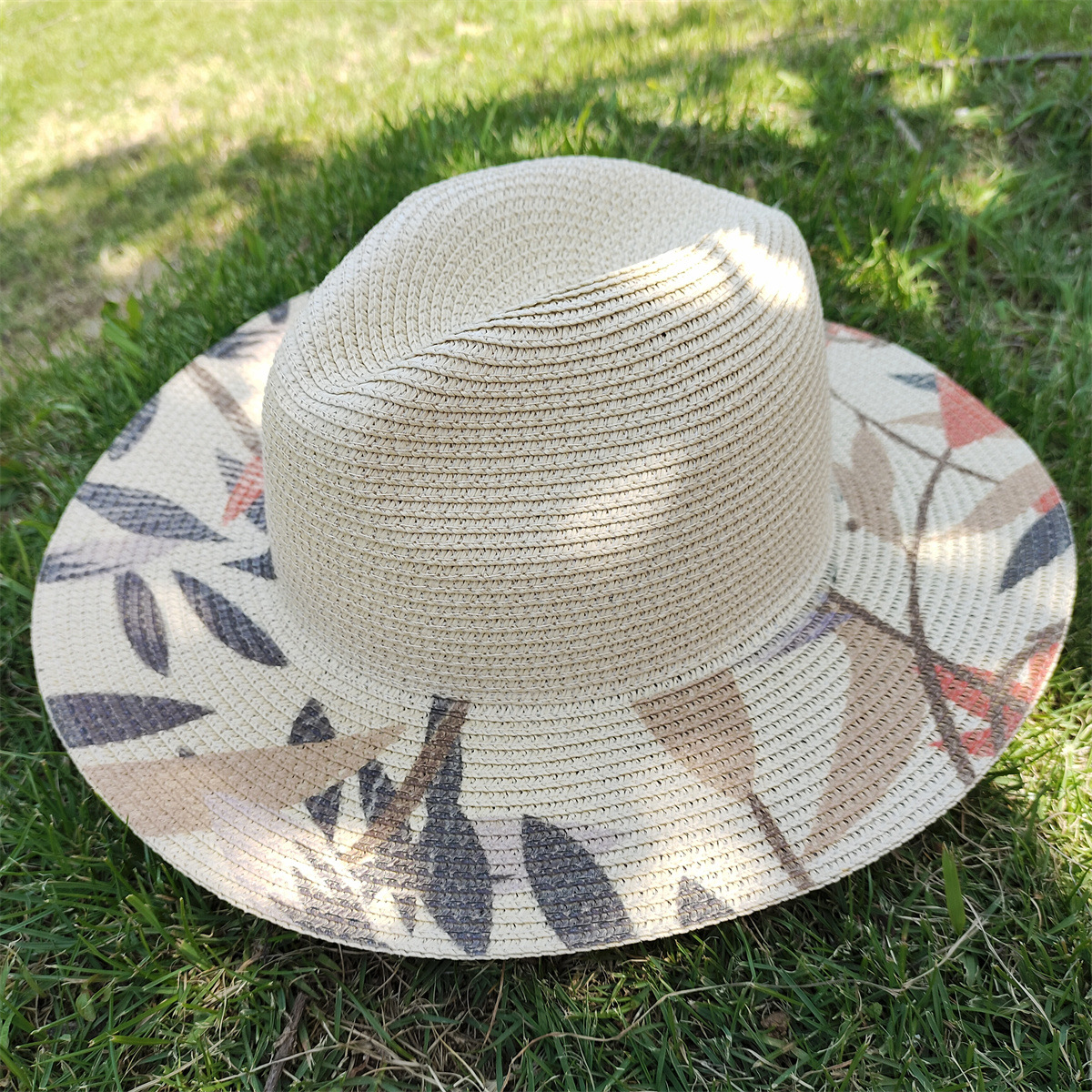 Women's Simple Style Color Block Flat Eaves Straw Hat display picture 5