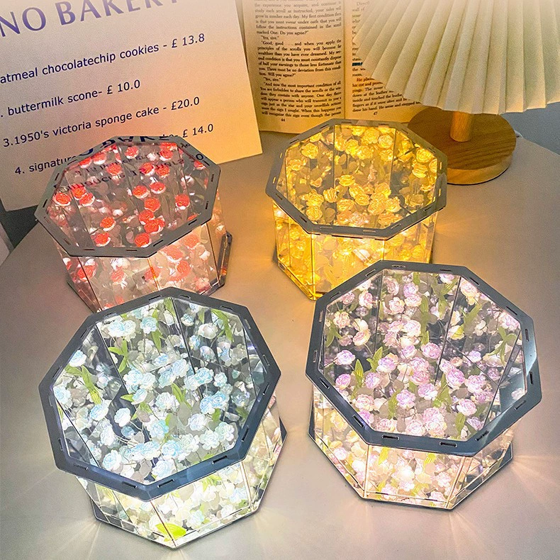 Музыкальная шкатулка-ночник в виде тюльпана, набор для творчества, атмосферная лампа в виде розы, креативный подарок для парня, чтобы подарить девушке на 520.