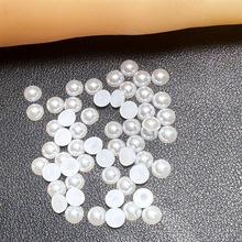 DIY美甲手机壳珍珠贴片ABS平底半面圆形 仿珍珠饰品配件材料批发