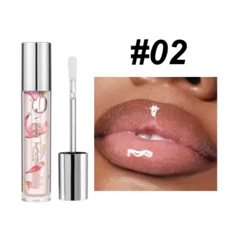 Transparent Dried Flower Lip Gloss Mirror Water Light Lasting - Lip Gloss Pearlescent 02 - View 1