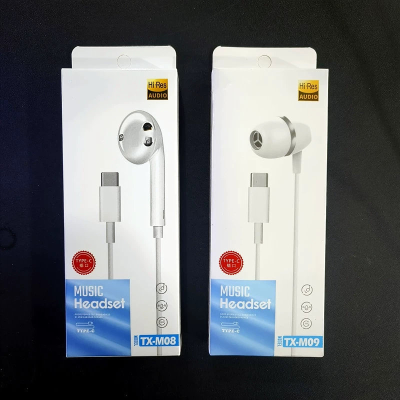 Проводные наушники Type-C с плоским разъемом и микрофоном для смартфонов, широкий разъем, проводные наушники для звонков, оптовая продажа, тип наушников-вкладышей