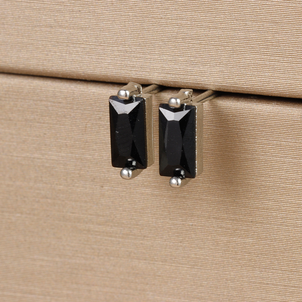 1 Pair Simple Style Rectangle Plating Inlay Copper Zircon Ear Studs display picture 15