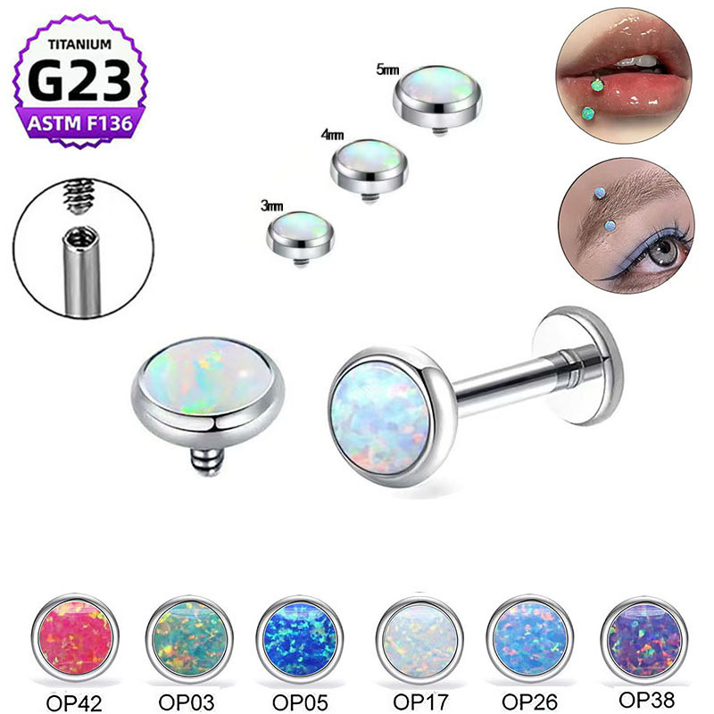 Labret stud lip piercing jewelry styling detail