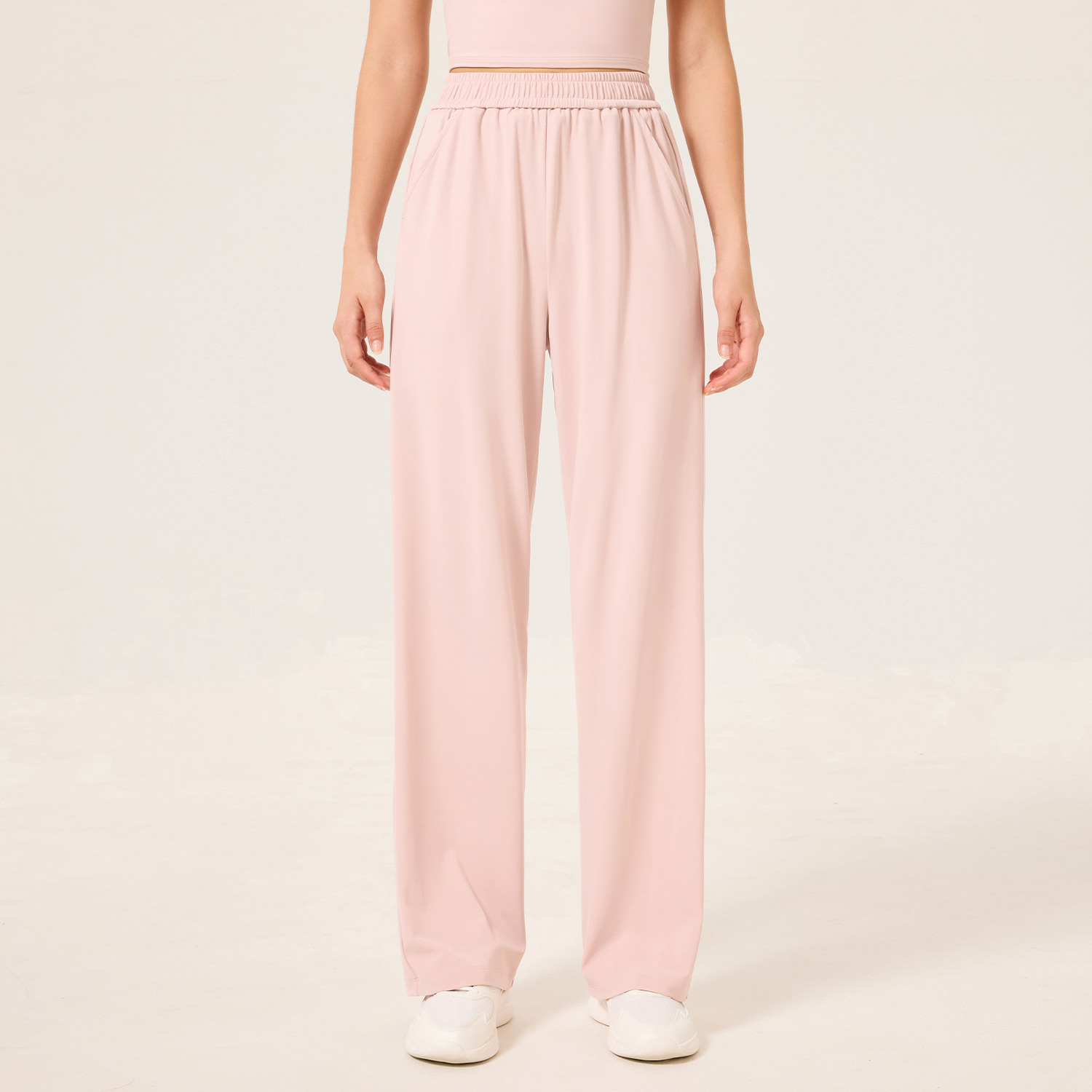 Nuevos pantalones de piernas anchas de alta elasticidad rectos de primavera para elevar las caderas, cubrir la carne y adelgazar el ejercicio de danza, pantalones deportivos de fitness