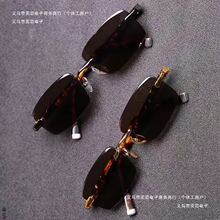 偏光太阳镜问牛石头无边框水晶眼镜墨镜俄罗斯飞行员专卖店大白鲨